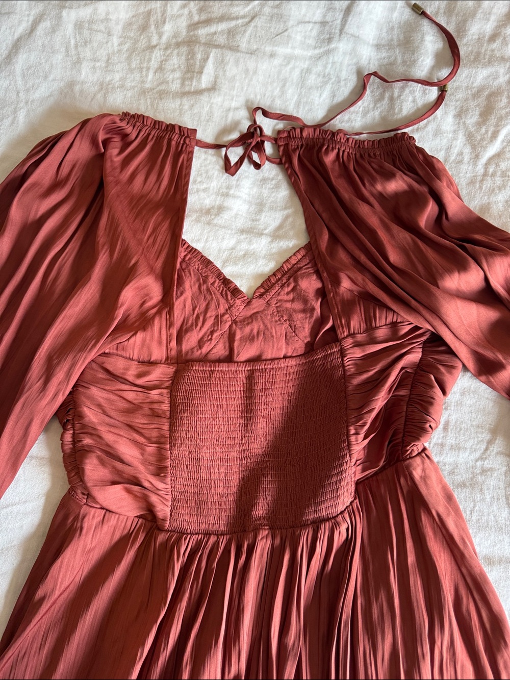 Anthropologie Terra Cotta Long-Sleeve Mini Dress - Picture 4 of 5